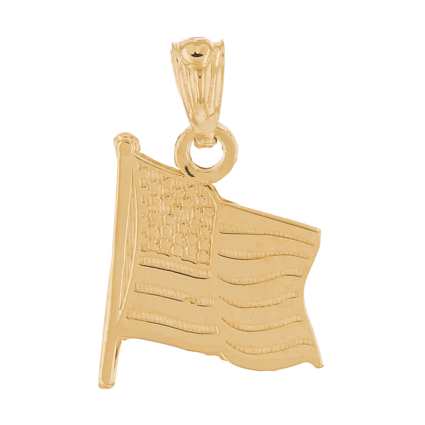 Gold USA Flag Unisex Pendant (AF# P13435)