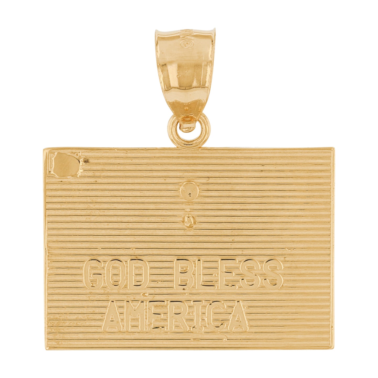 Gold United We Stand Unisex Talking Flag Pendant (AF# P13686)