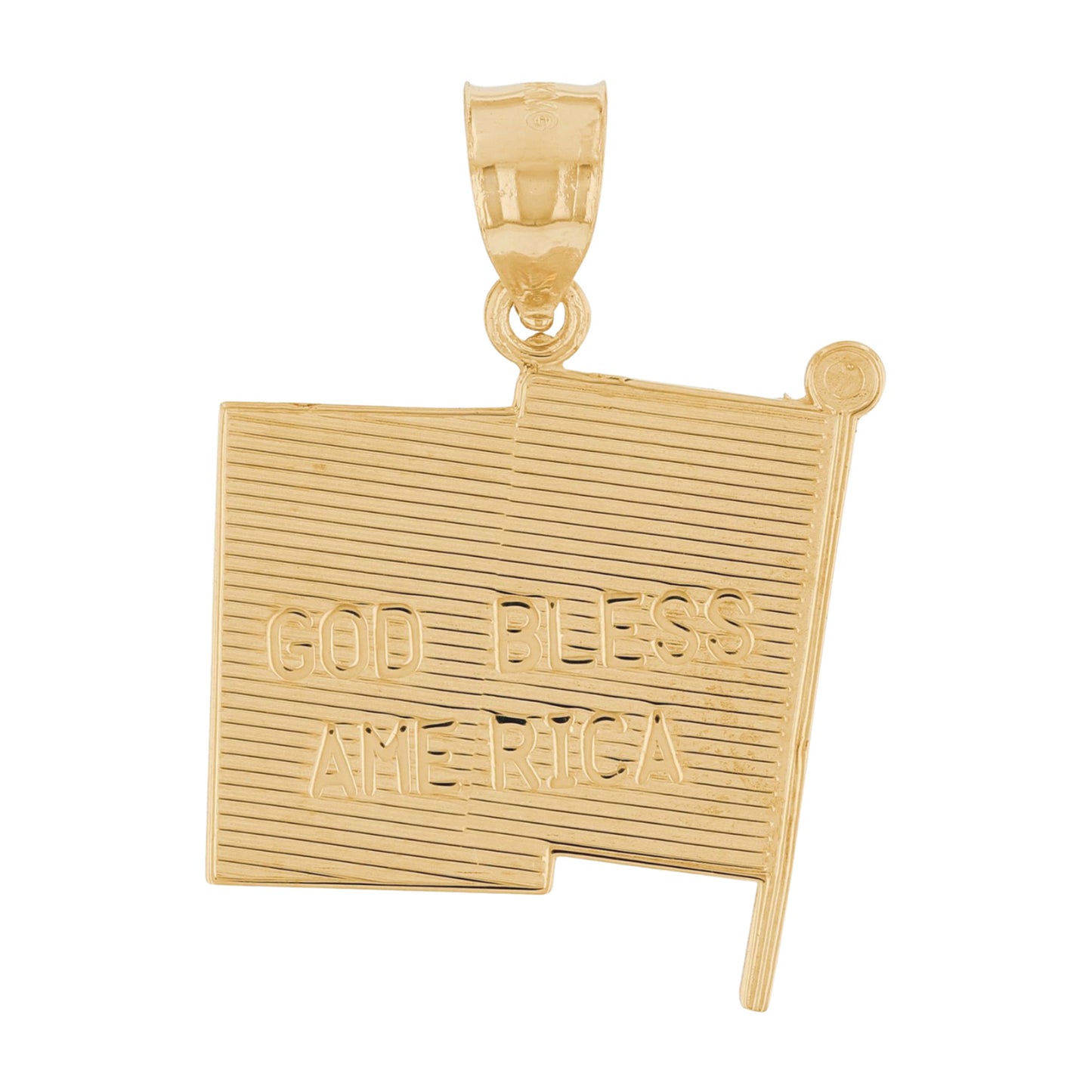 Gold USA Flag Unisex Pendant (AF# P13687)