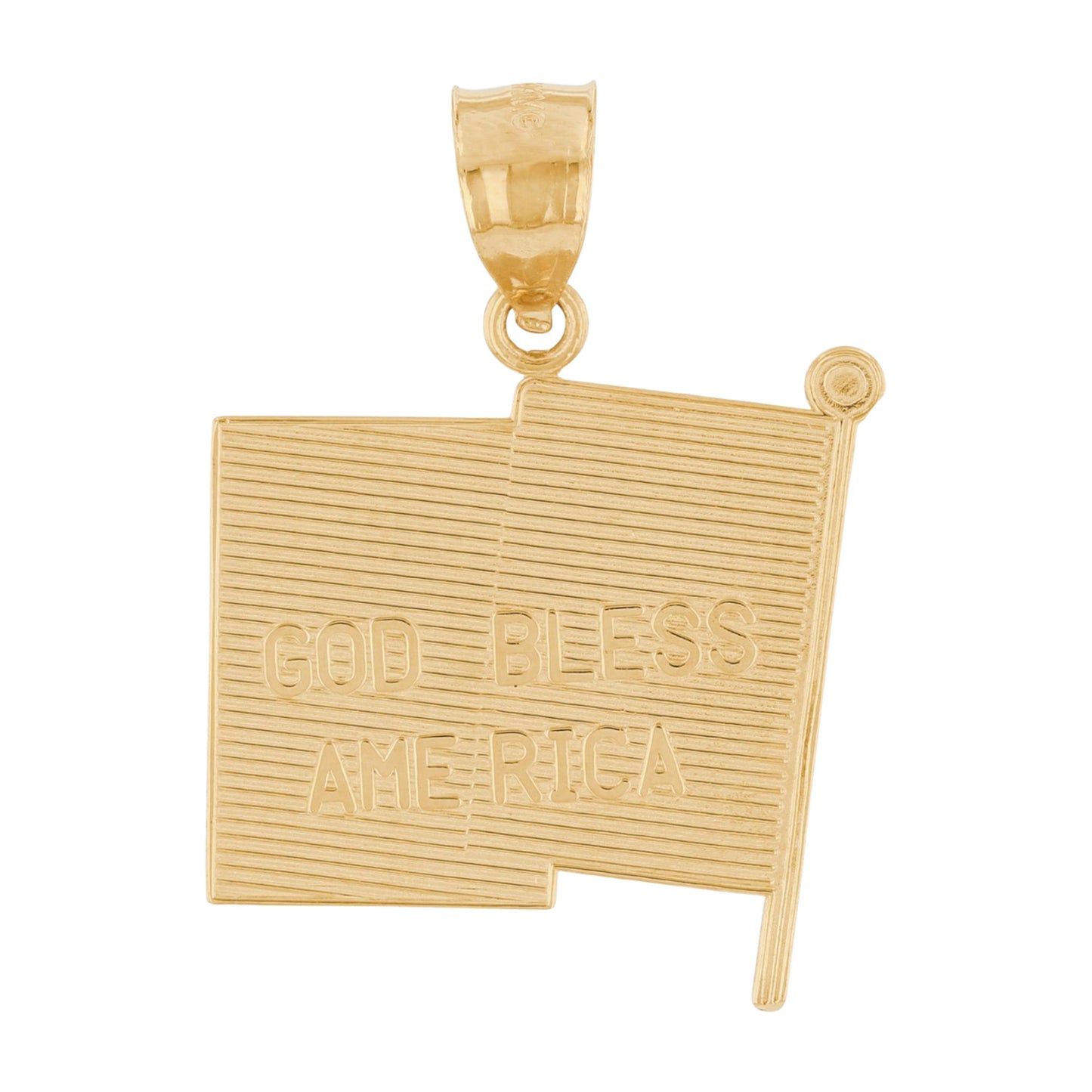 Gold Enameled USA Flag Unisex Pendant (AF# P13688)