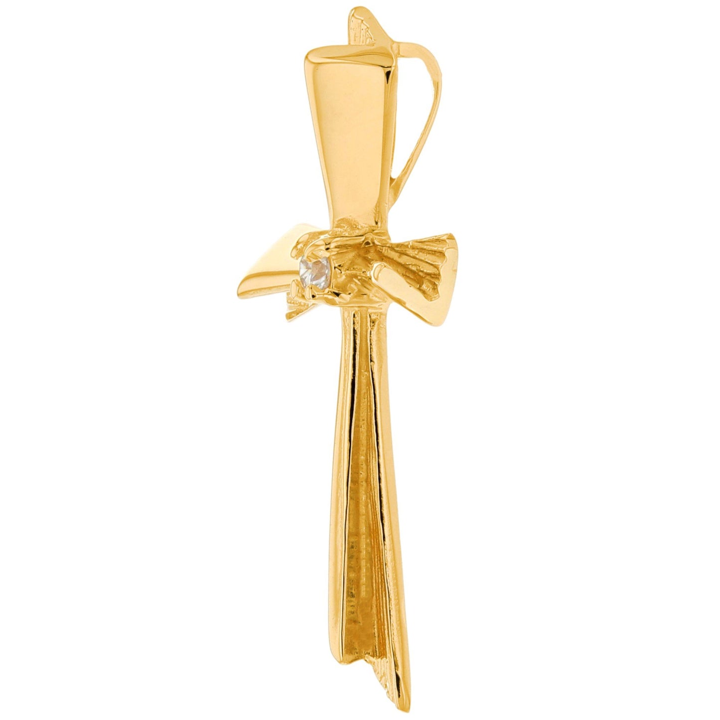 Gold Diamond Womens Religious Cross Pendant (AF# P9933)