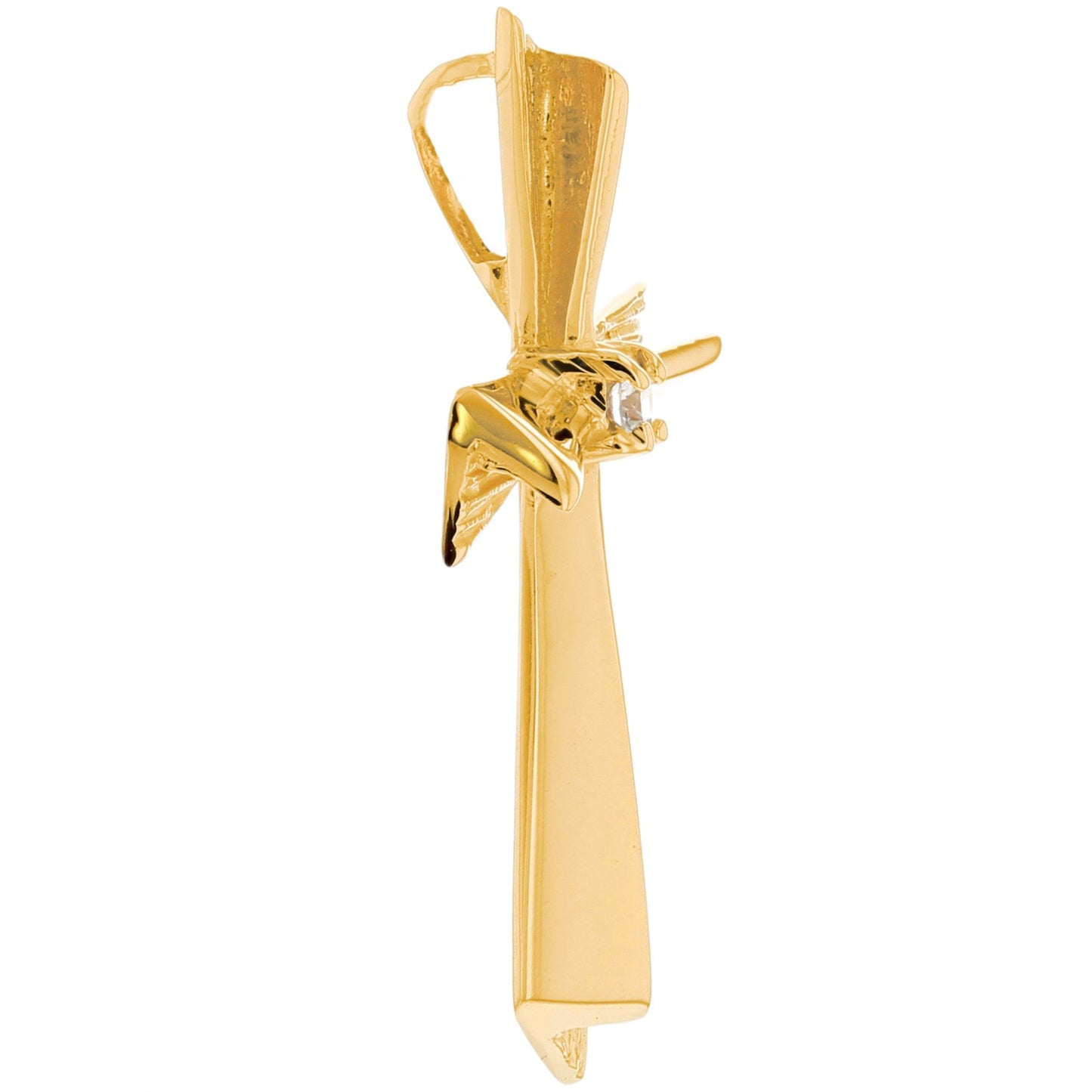 Gold Diamond Womens Religious Cross Pendant (AF# P9933)