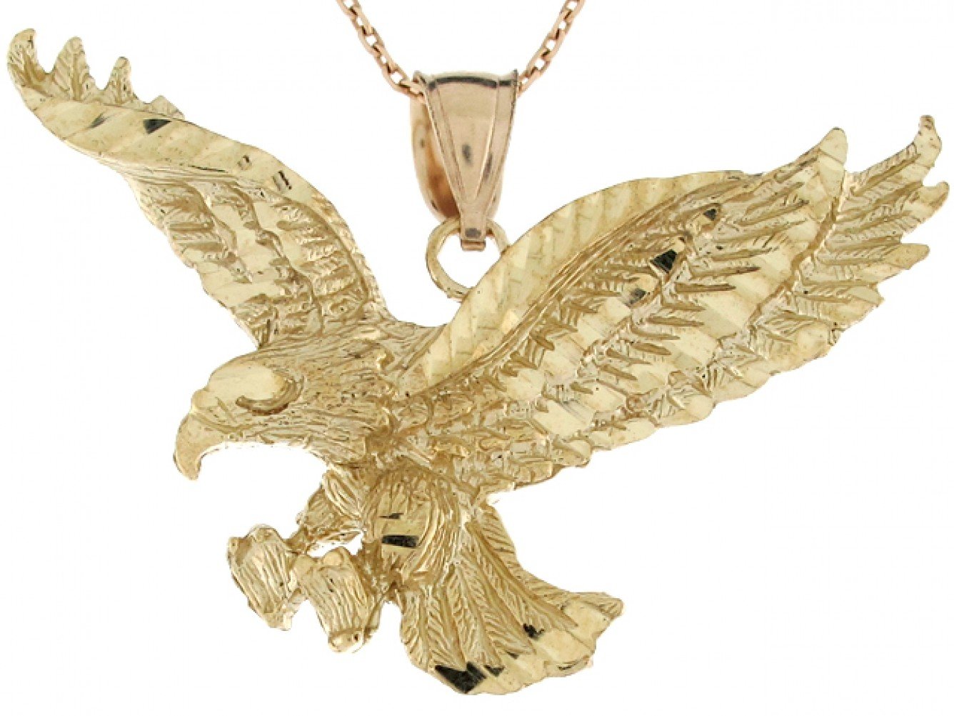 Gold Mens Animal Eagle Pendant (AF# P4820)