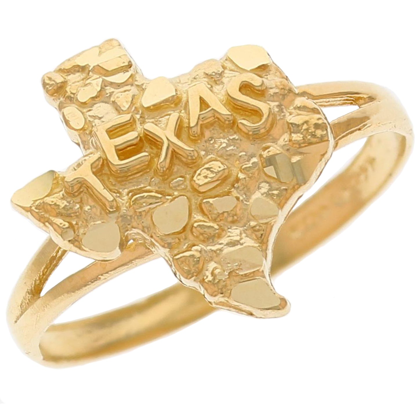 Gold Texas Nugget Womens Ring (AF# R12676)