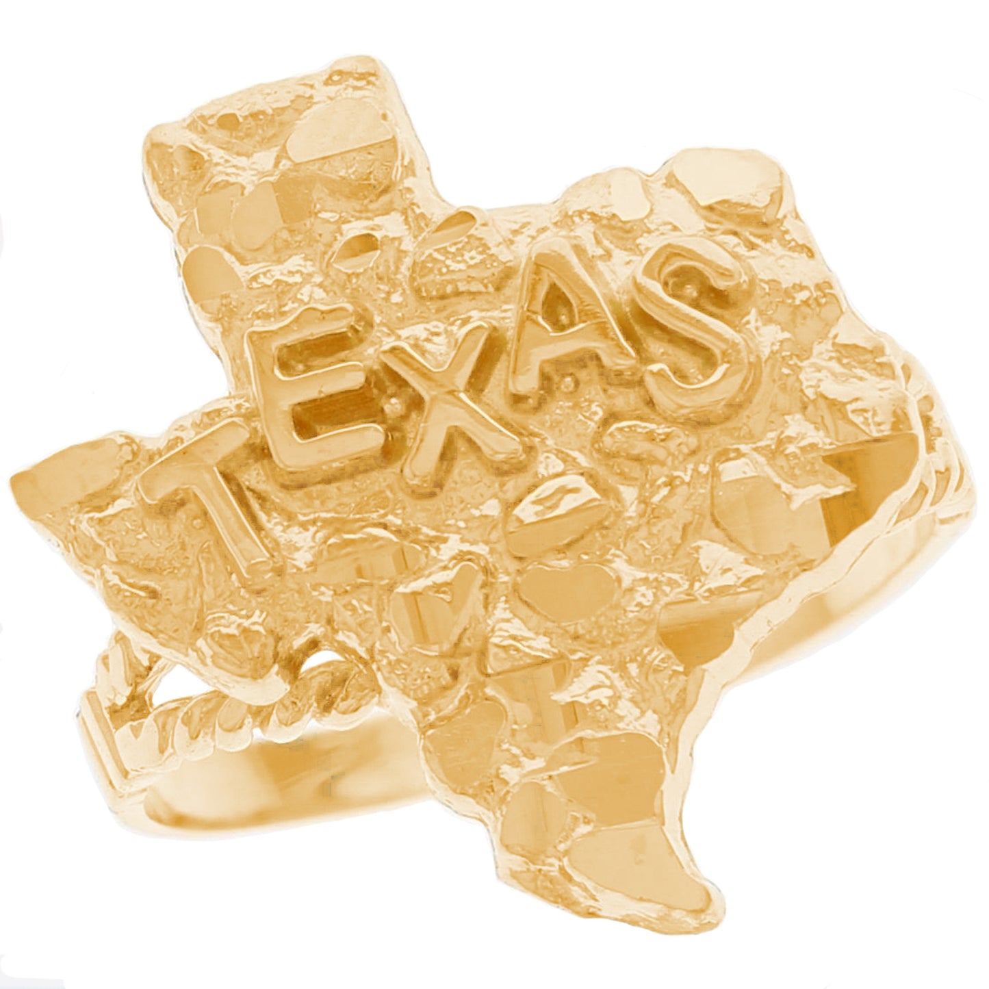 Gold Texas Nugget Unisex Ring (AF# R13335)