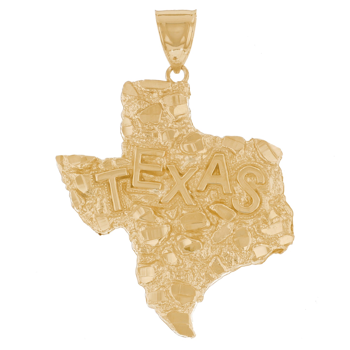 Gold Large Texas Mens Nugget Pendant (AF# P12862)