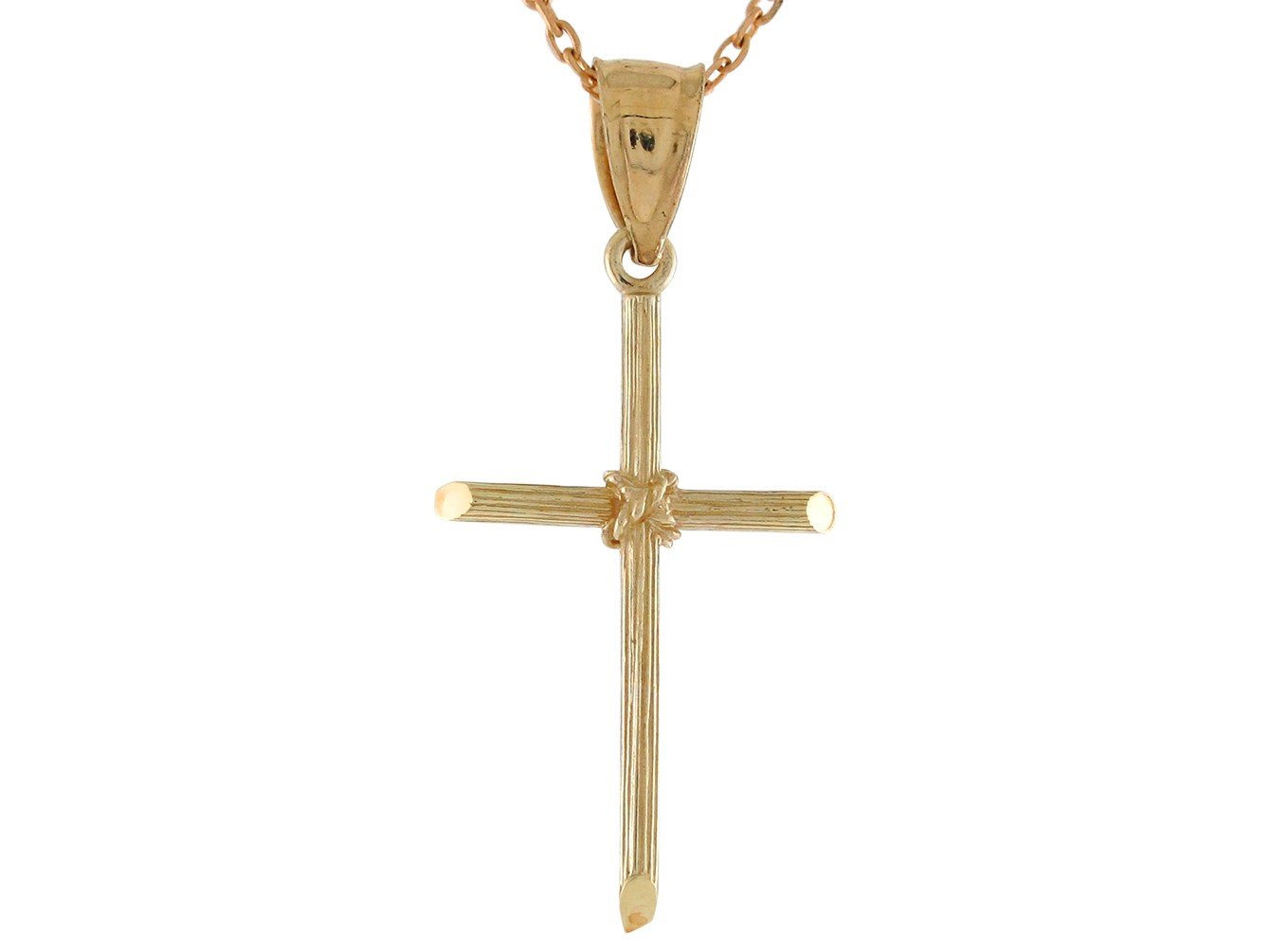Gold Womens Religious Cross Pendant (AF# P10724)