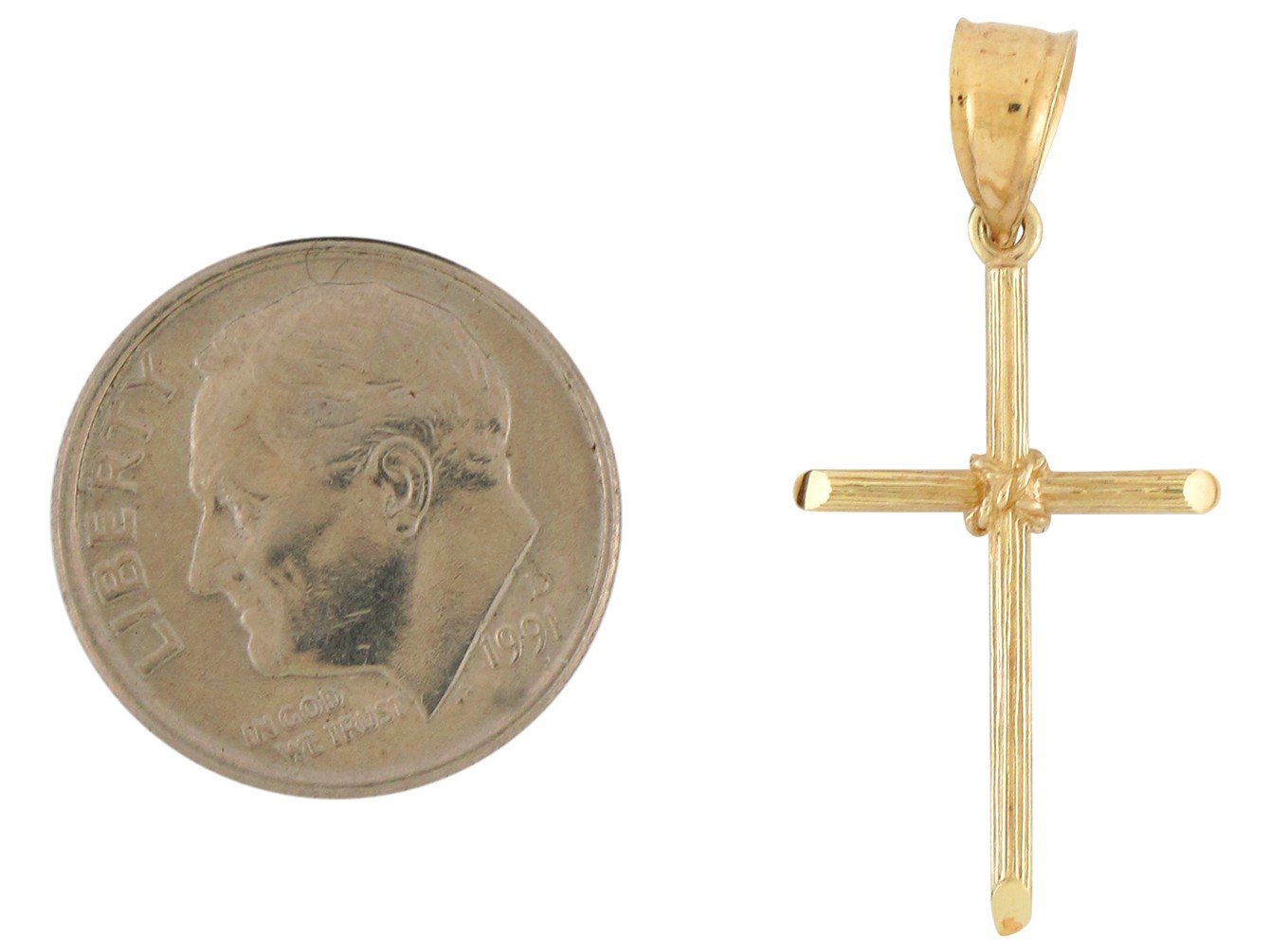 Gold Womens Religious Cross Pendant (AF# P10724)