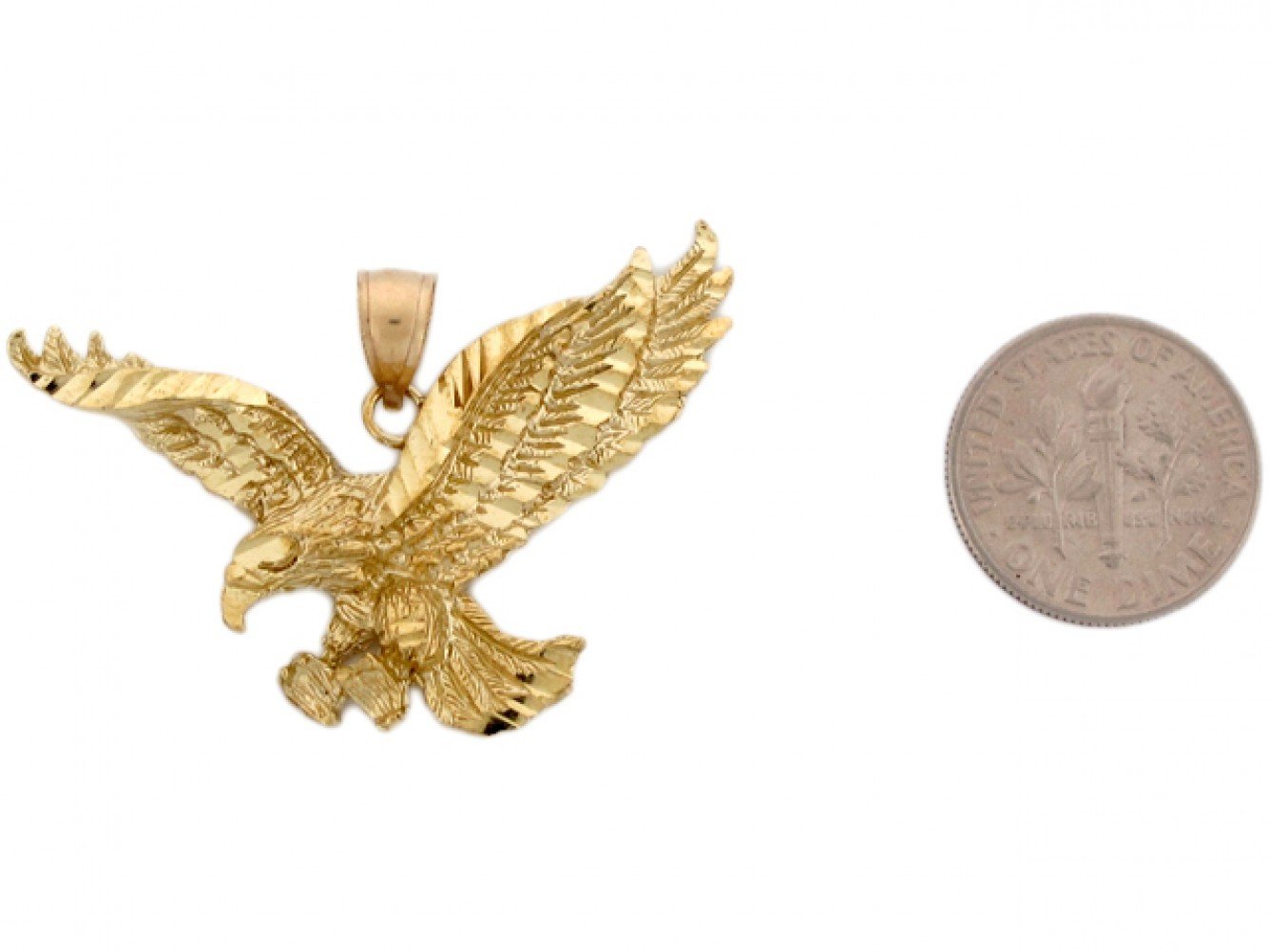 Gold Mens Animal Eagle Pendant (AF# P4820)