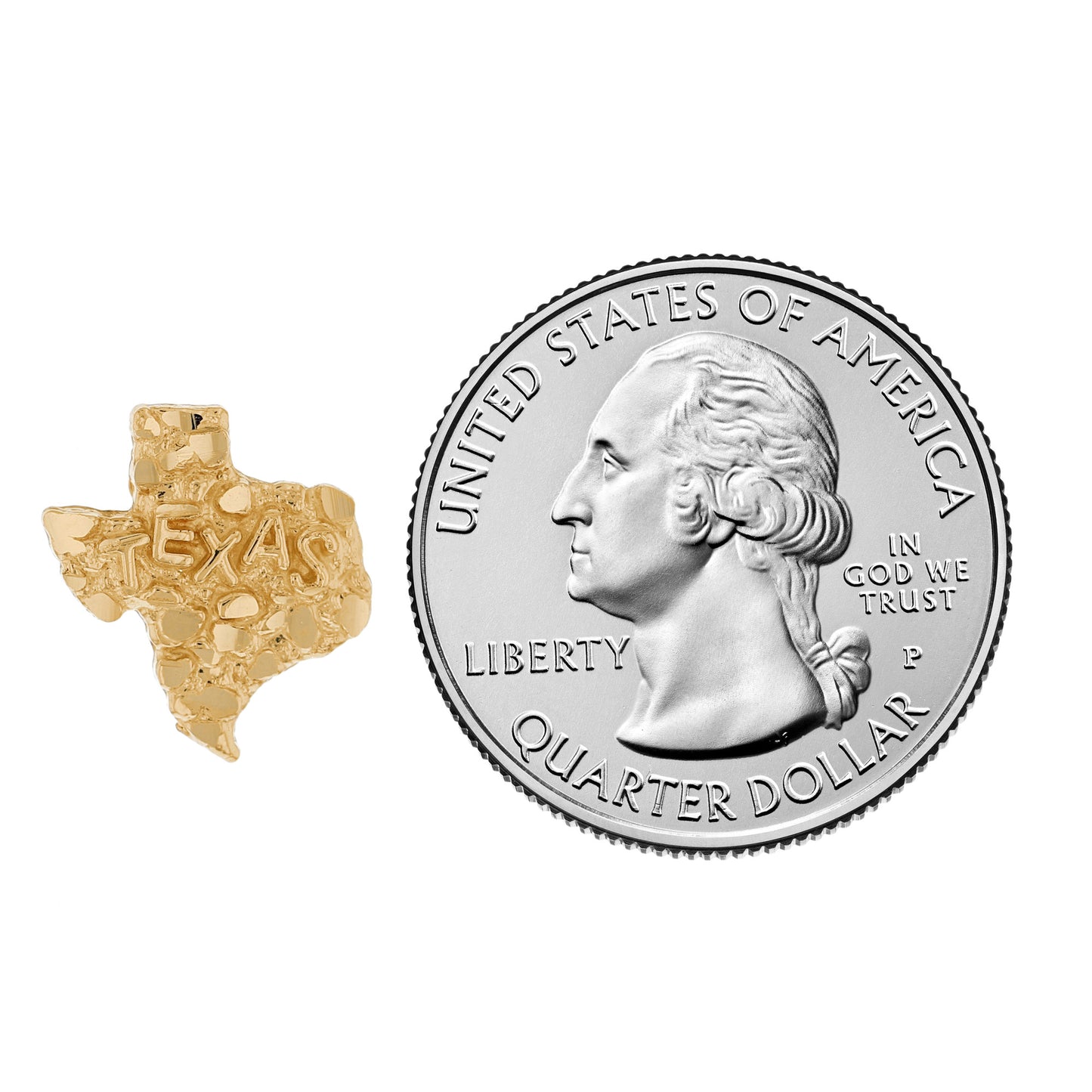 Gold Small Texas Unisex Nugget Earring (AF# E12676)