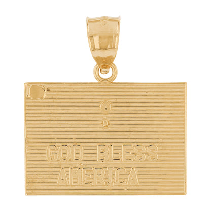 Gold United We Stand Unisex Talking Flag Pendant (AF# P13686)